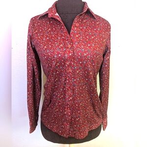 70s Dagger Collar Floral Button Up Shirt